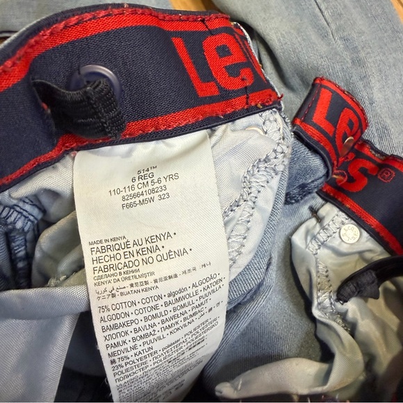 Levi’s 514 Slim Straight Jeans Boys Size 6 Regular Light Wash Adjustable Waist - Picture 5 of 5